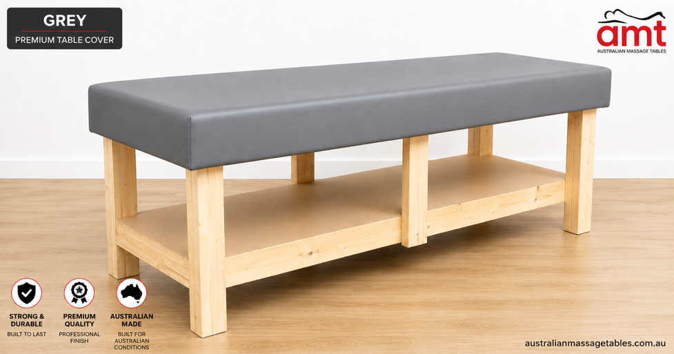 Premium Grey Fitted Massage Table Sheet – 90cm x 190cm x 21cm