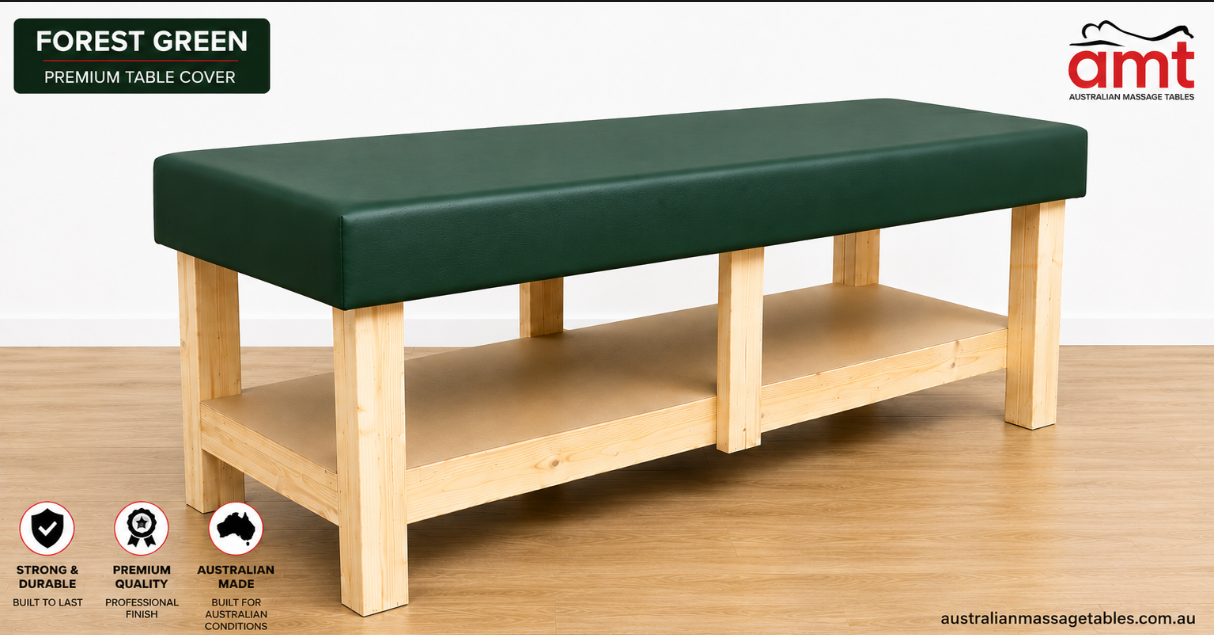 Premium Dark Green Fitted Massage Table Sheet – 80cm x 190cm x 21cm